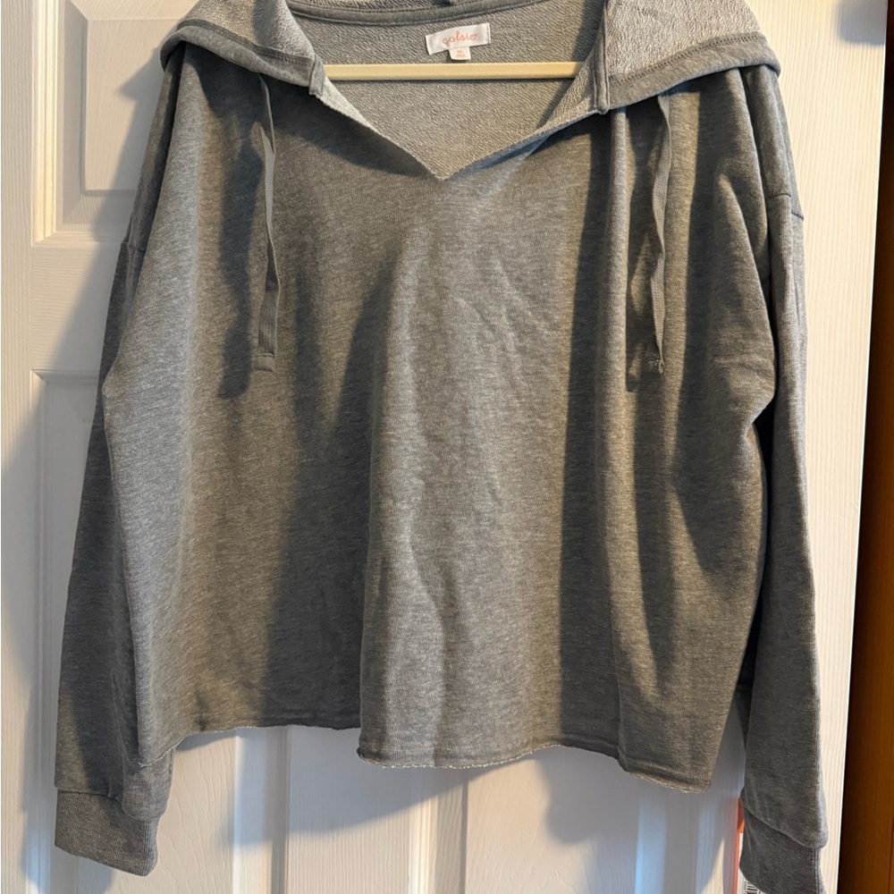 Colsie Heather Gray Lightweight Hooded Sweatshirt